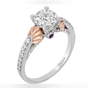 Disney Enchanted Little Mermaid With Diamond and Shell 14k Engagement Ring